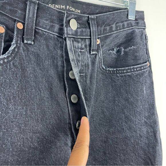 Aritzia Denim Forum The Joni High Rise Loose Distressed Jeans Black Women's 27 - Picture 6 of 11